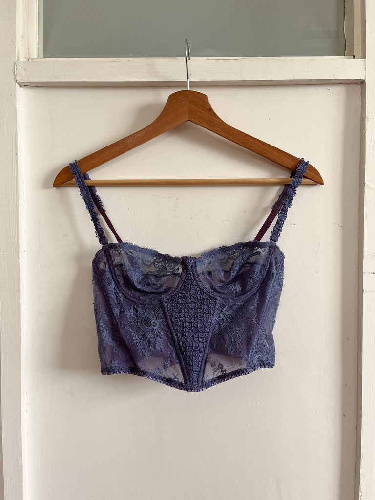 Aubade Dusky Blue Bustier - Ani Vintage - Dublin Ireland