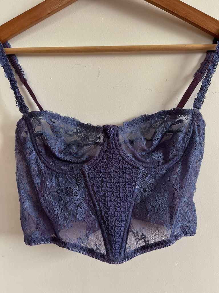 Aubade Dusky Blue Bustier - Ani Vintage - Dublin Ireland