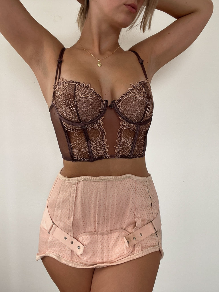 Brown Cropped Bustier - Ani Vintage - Dublin Ireland