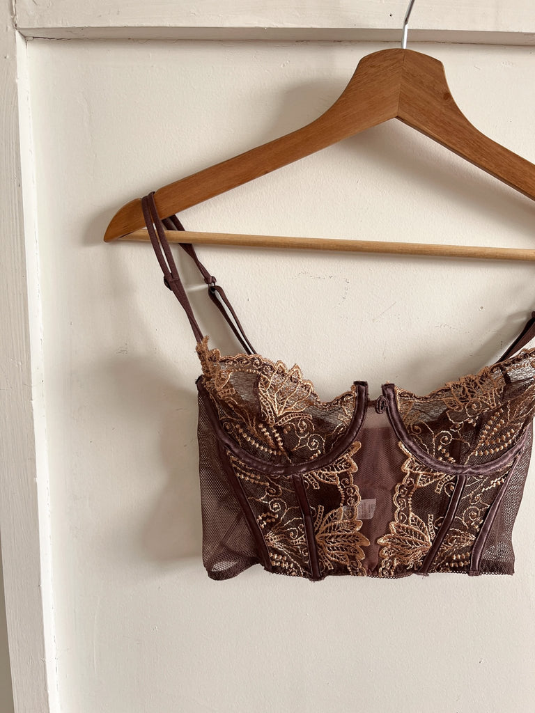 Brown Cropped Bustier - Ani Vintage - Dublin Ireland