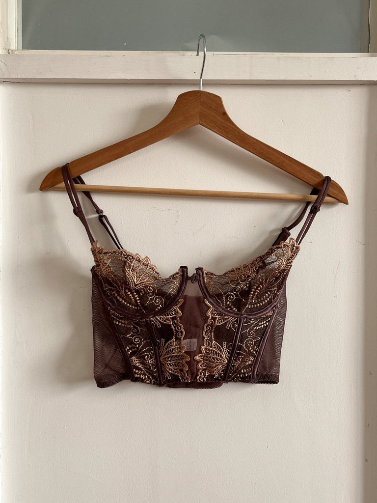 Brown Cropped Bustier - Ani Vintage - Dublin Ireland