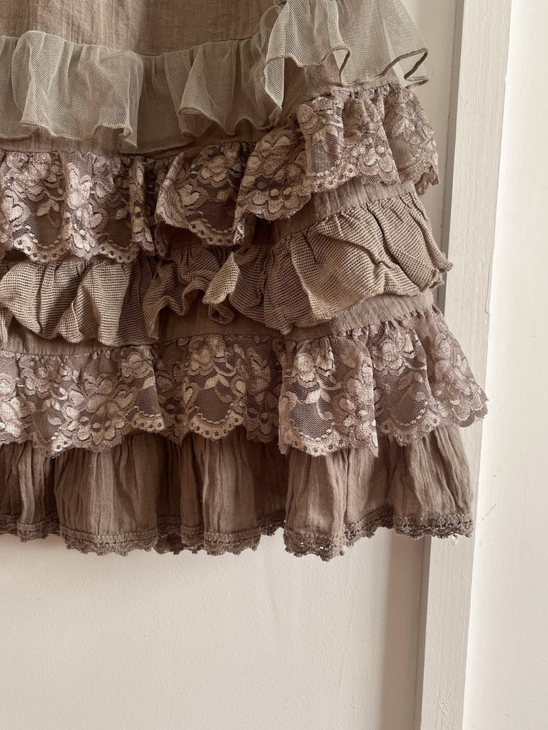 Grey Ruffle Skirt - Ani Vintage - Dublin Ireland