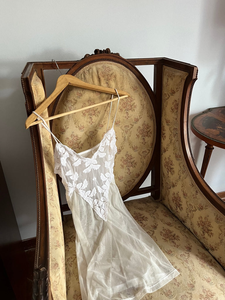 Sheer Appliqué Lace Dress - Ani Vintage - Dublin Ireland