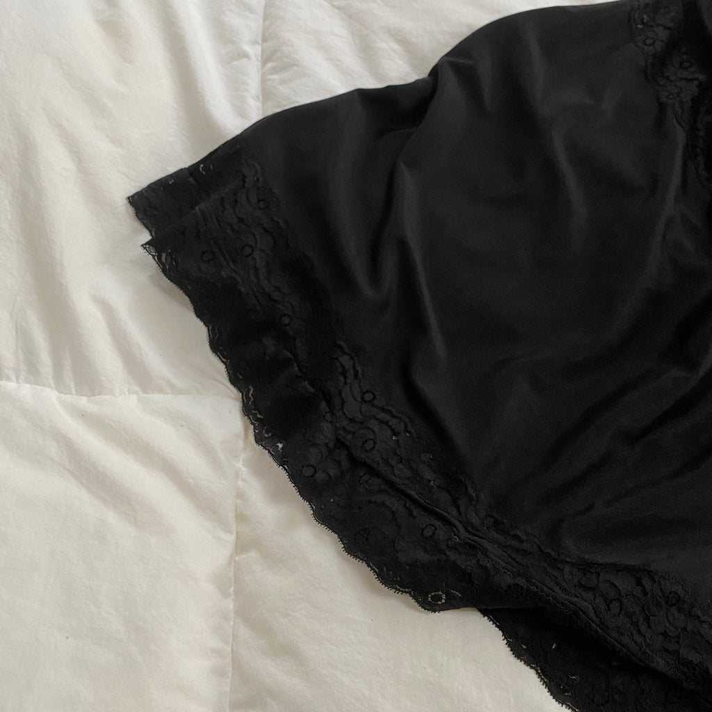 Black Midi Slip Skirt - Ani Vintage - Dublin Ireland