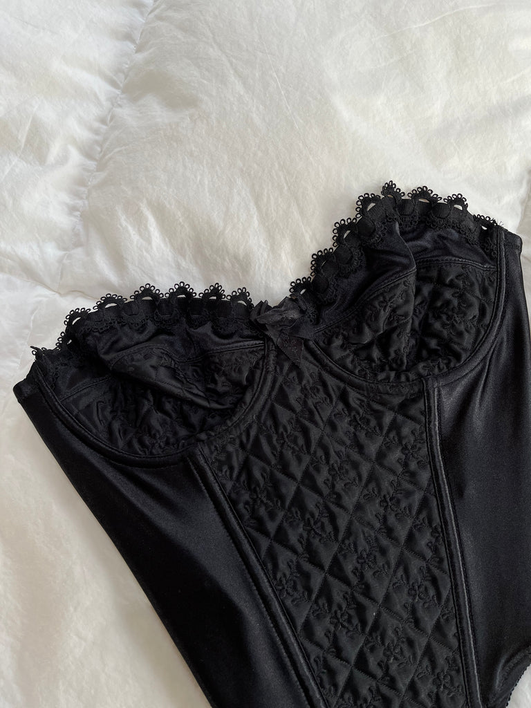 Y2k Vintage LA PERLA Lace Corset. Black Silk Sheer Bustier. Victorian Style  Corset. Size Small -  Canada