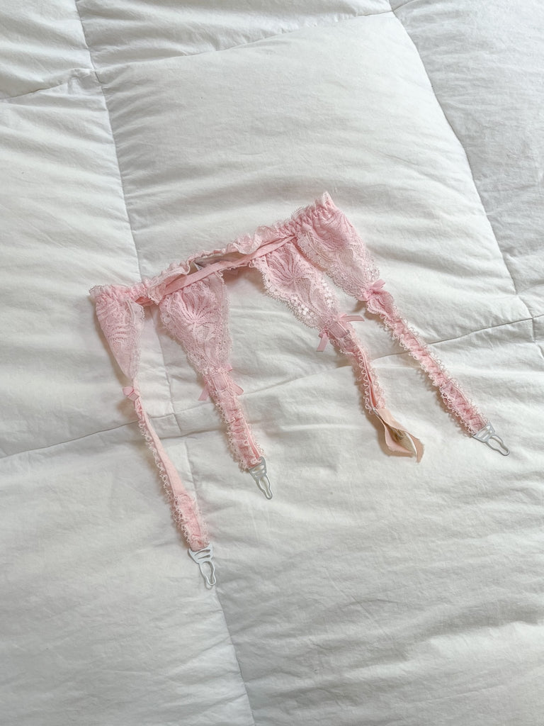 Baby Pink Lace Garter Belt - Ani Vintage - Dublin Ireland