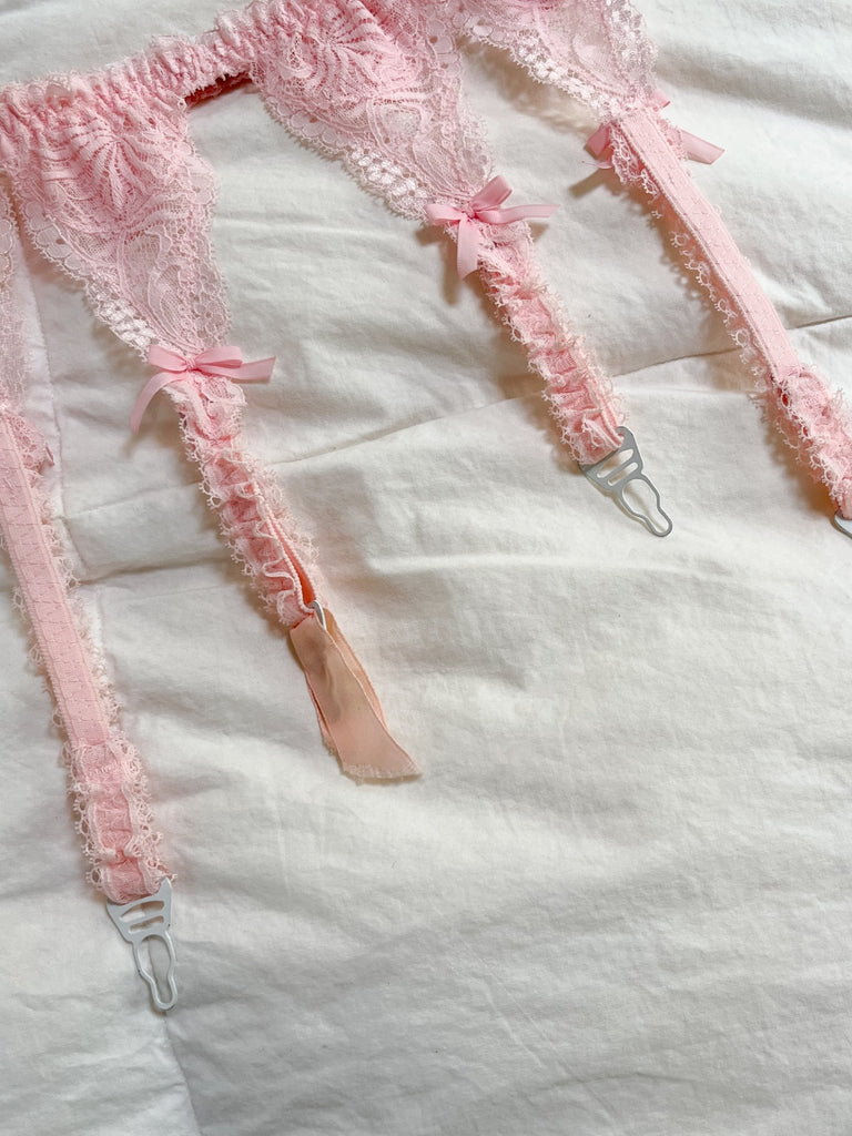 Baby Pink Lace Garter Belt - Ani Vintage - Dublin Ireland