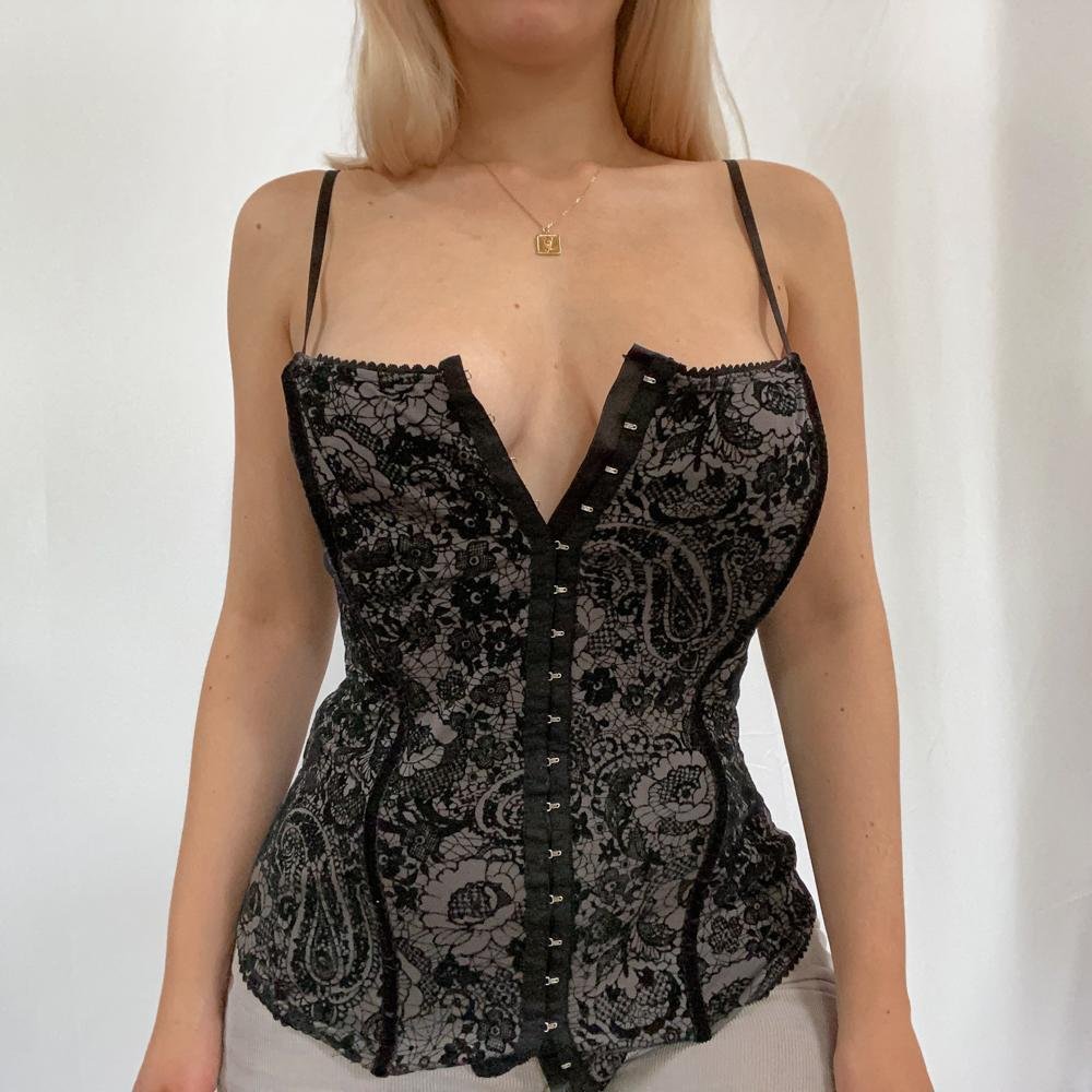 Black Corset Top - Ani Vintage - Dublin Ireland