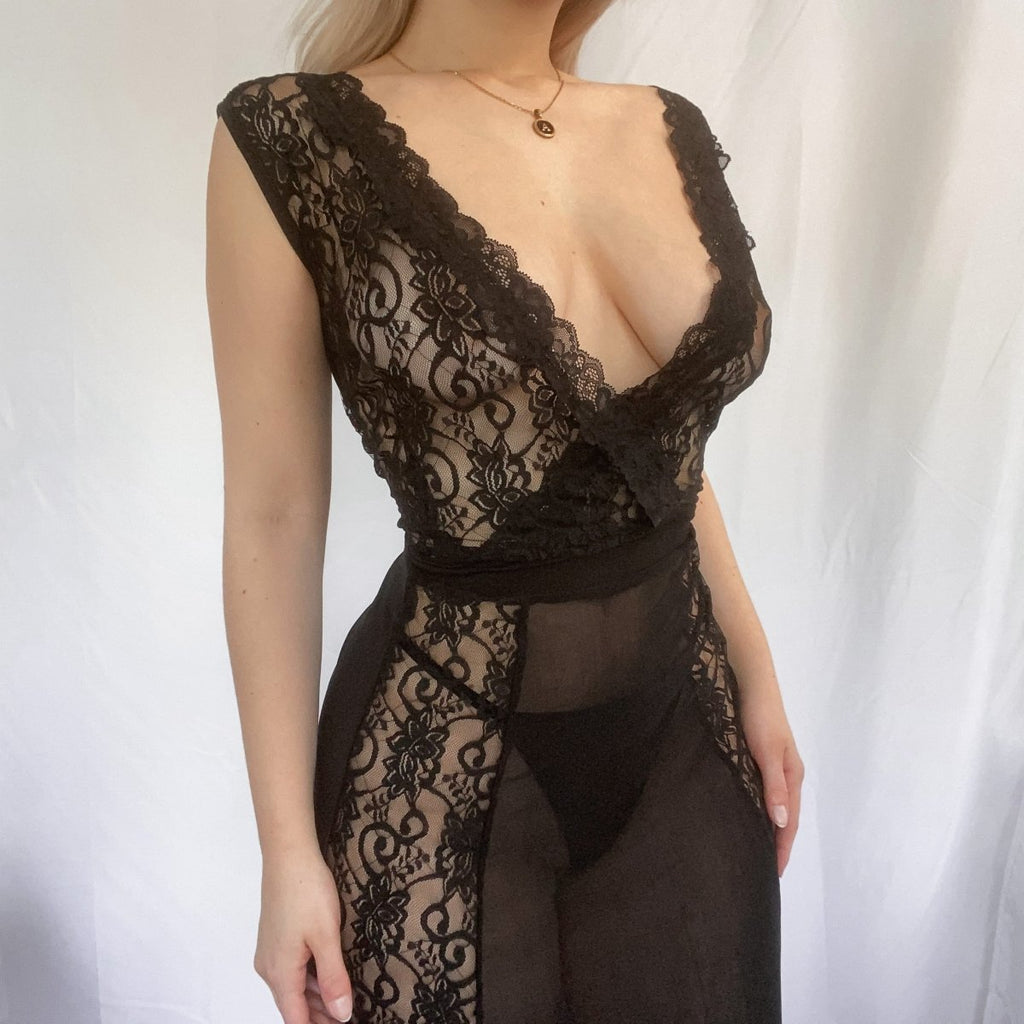 Black Lace Gown - Ani Vintage - Dublin Ireland