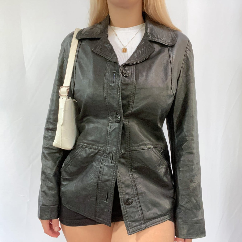 Petite Black Leather Jacket - Ani Vintage - Dublin Ireland