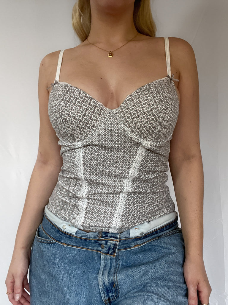 Pink and Grey Bustier - Ani Vintage - Dublin Ireland