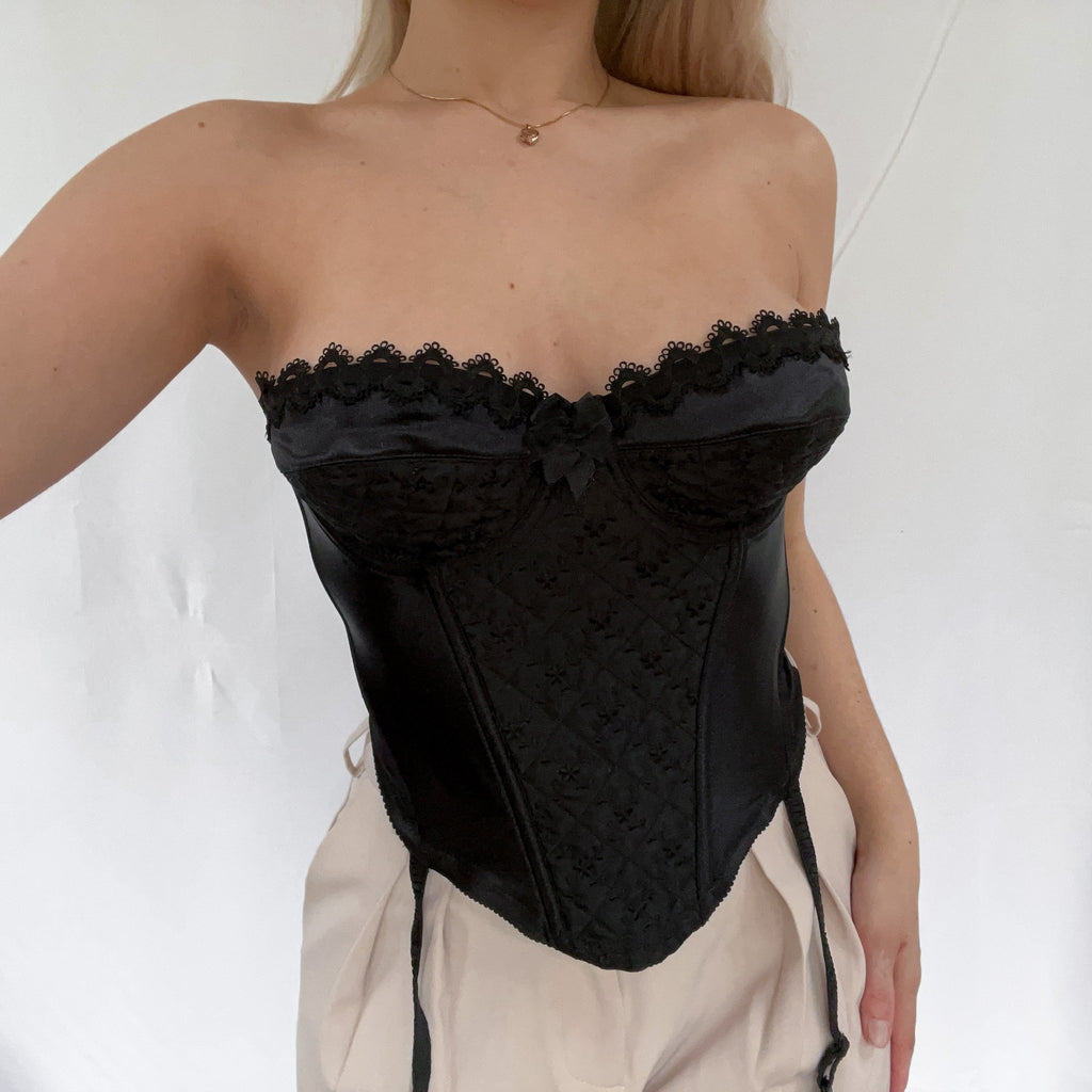 Quilted Satin Corset Top - Ani Vintage - Dublin Ireland