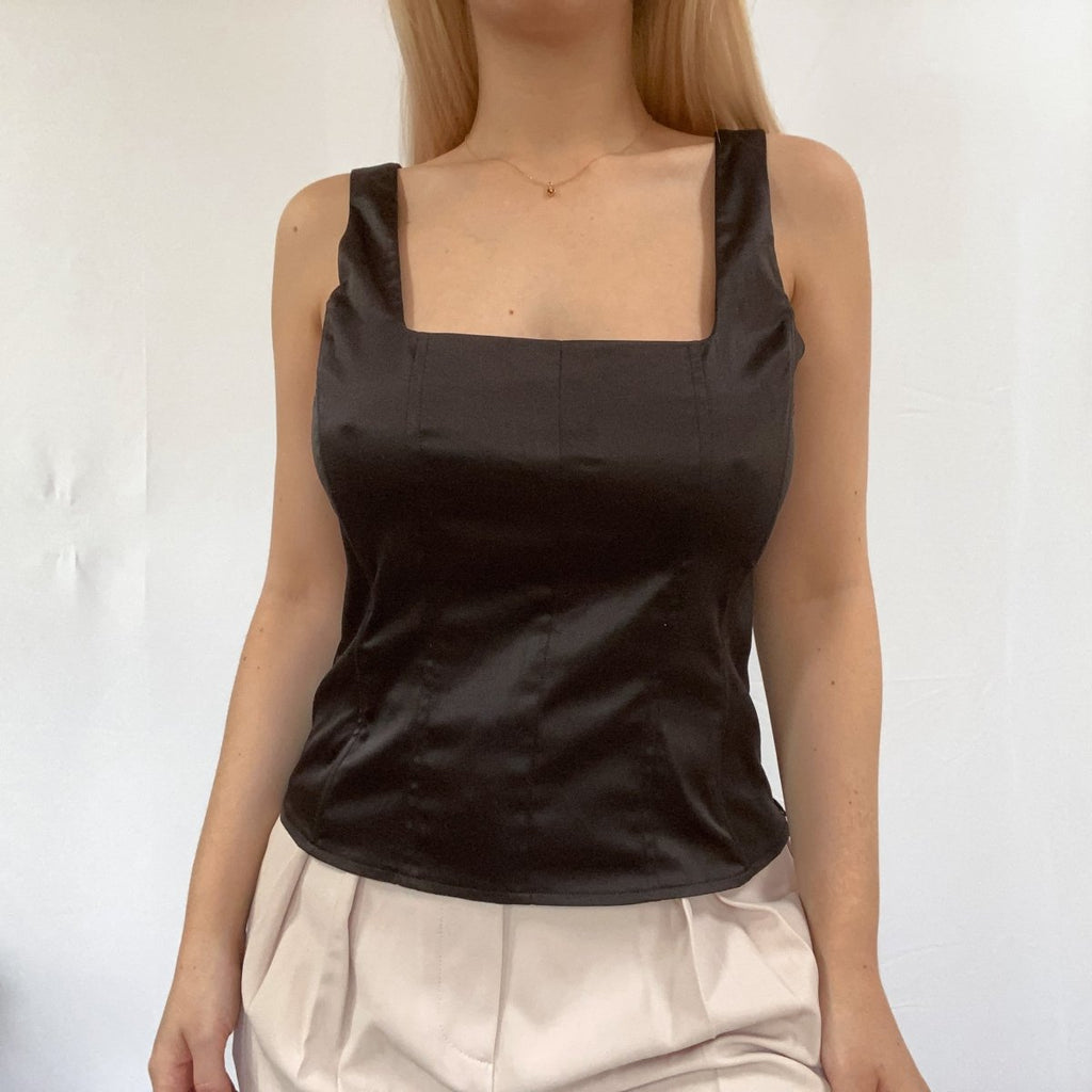 Satin Square-Neck French Top - Ani Vintage - Dublin Ireland