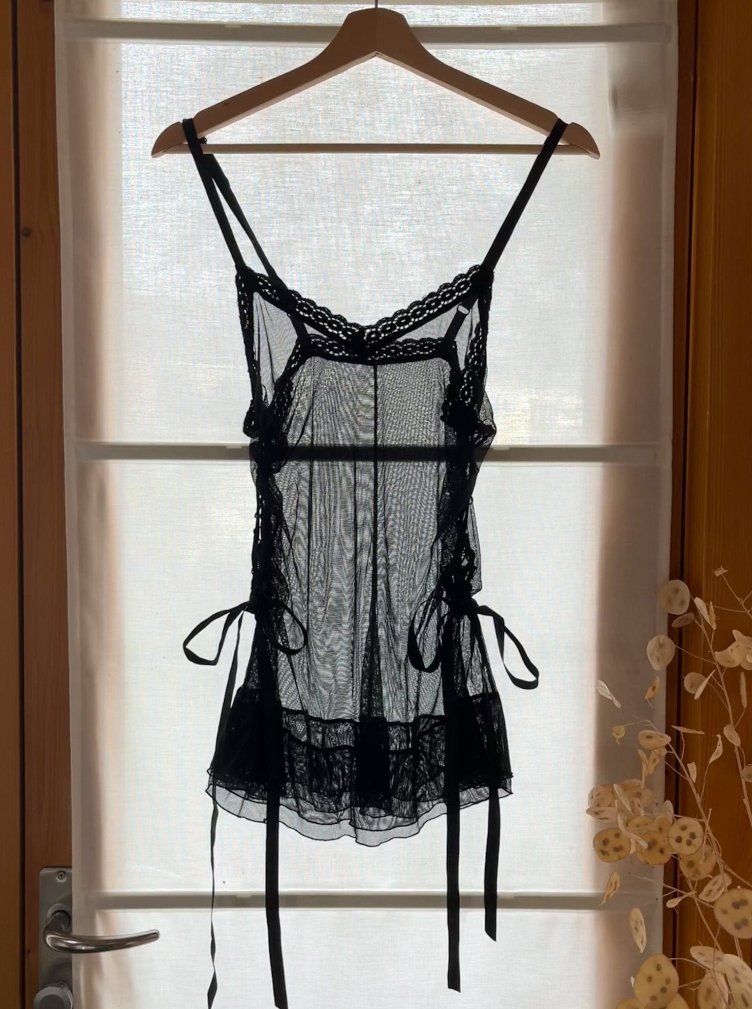 Sheer Black Mesh Dress