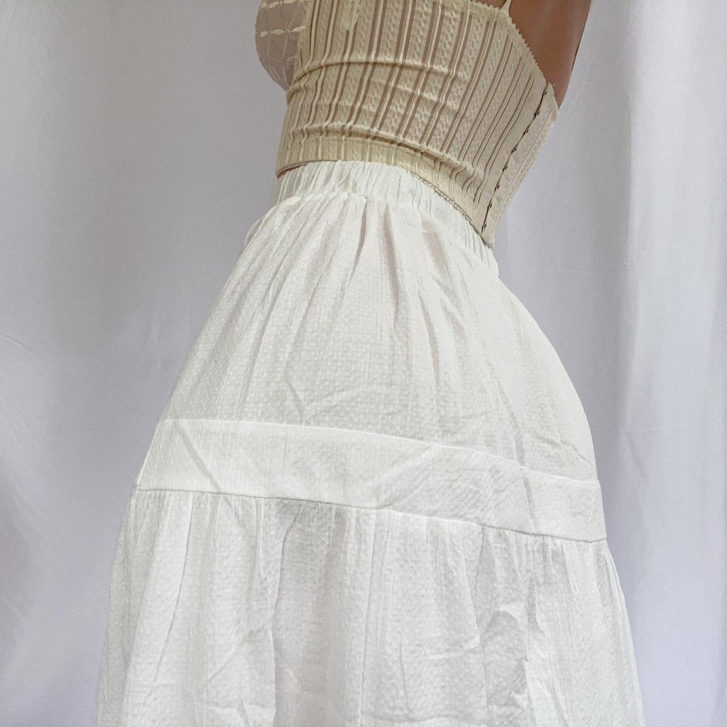 Tiered White Skirt - Ani Vintage - Dublin Ireland