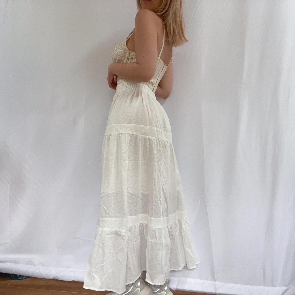 Tiered White Skirt - Ani Vintage - Dublin Ireland