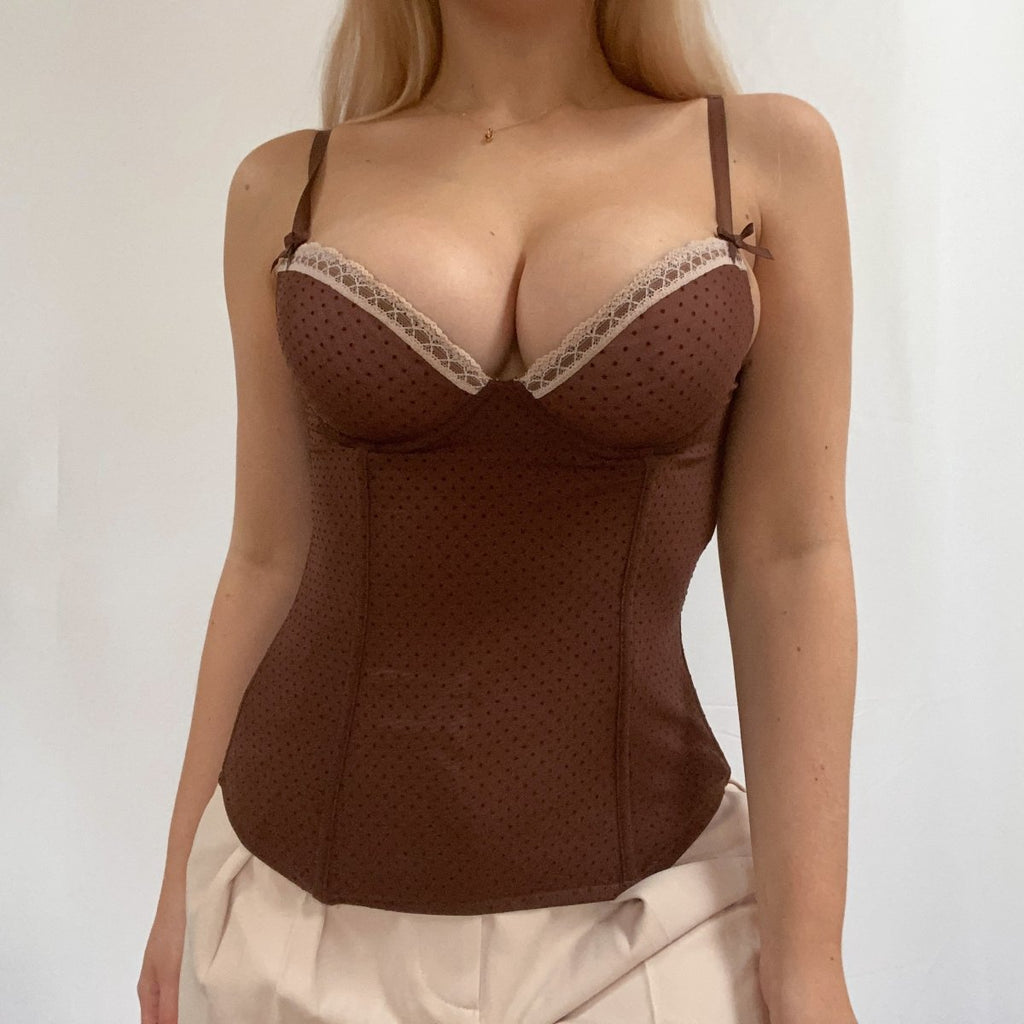 Yamamay Brown and Pink Bustier - Ani Vintage - Dublin Ireland